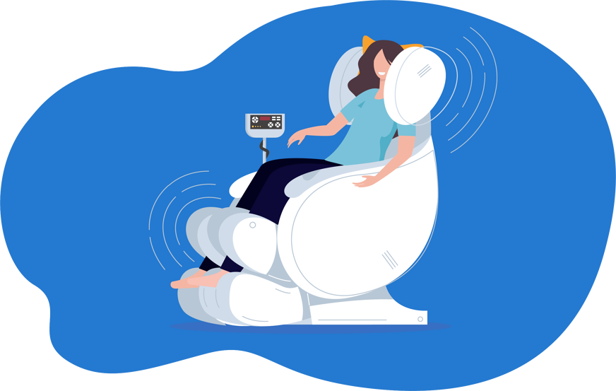 Frau in Massagesessel